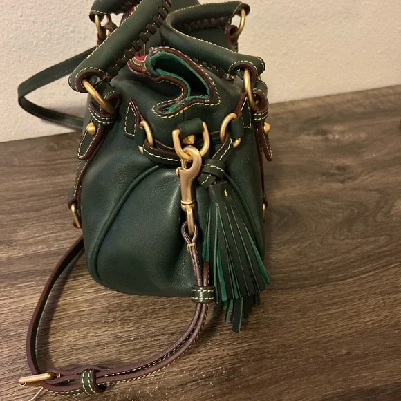 Dooney & Bourke Green Florentine Leather Mini Satchel - Picture 4 of 13